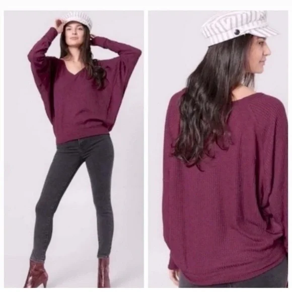 NWOT Free People Santa Clara Thermal in
Mulberry - Picture 2 of 5